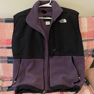 The North Face Black and Purple Fleece Vest